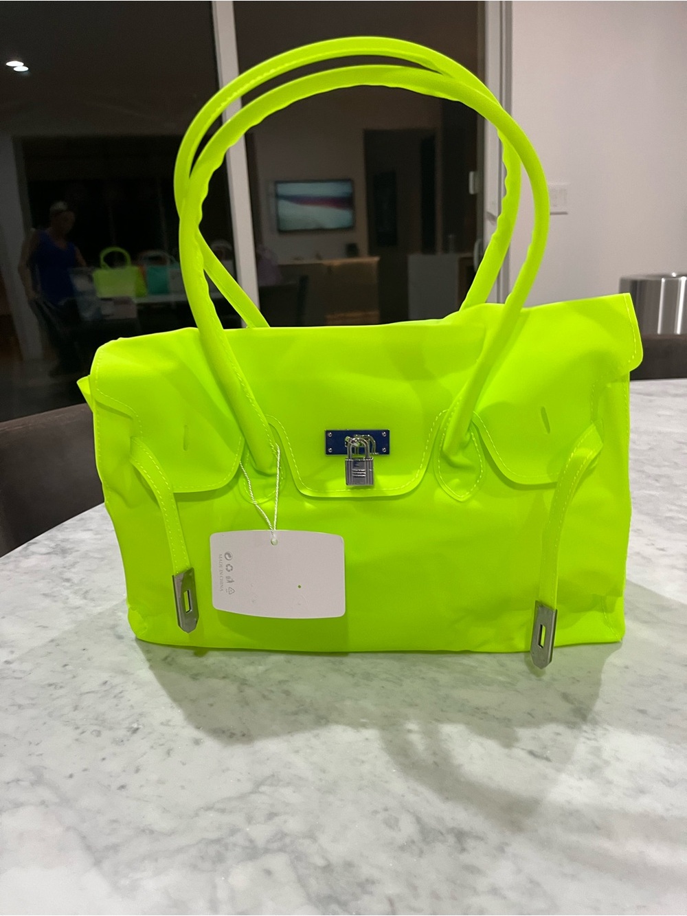 Neon Lime jelly Birkin Tote Handbag - Unbranded